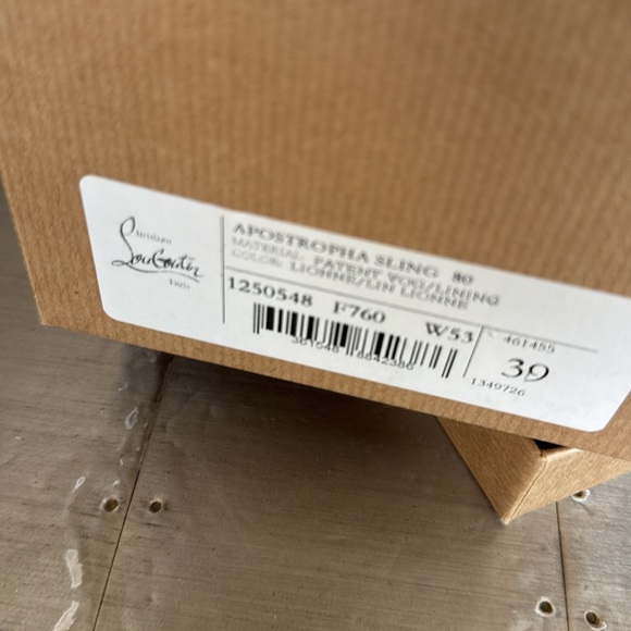 Christian Louboutin apostropha sling 80mm stiletto lionne dark beige sz 39 - Picture 9 of 12